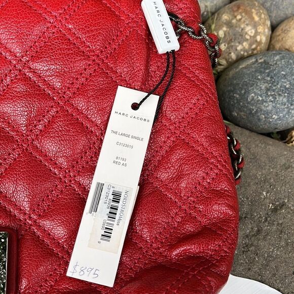 MARC JACOBS  THE LARGE SINGLE red purse . AUTHENTIC BNWT - Picture 7 of 11